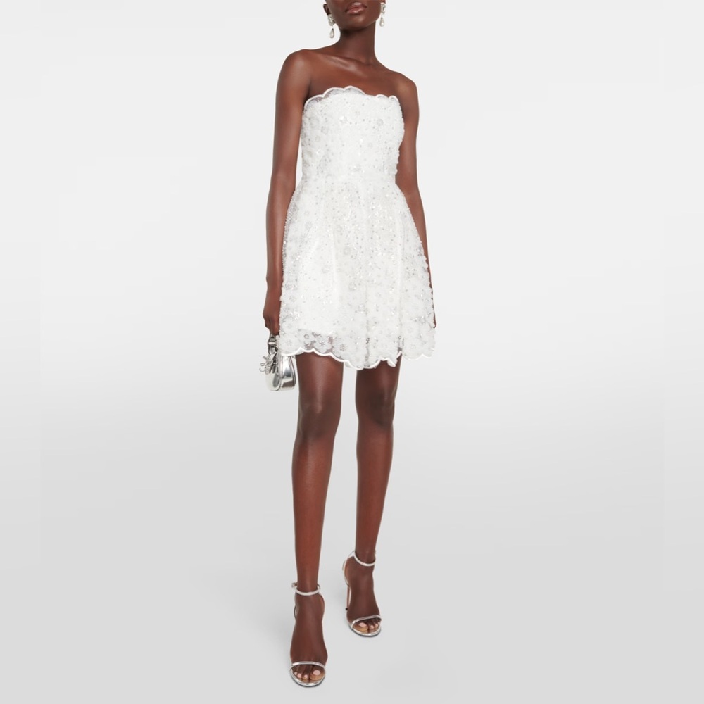 NWT Self portrait embellished strapless mini dress - size 4